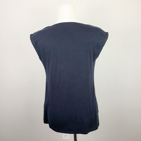 Thyme Maternity Black Scoop Neck Sleeveless T-Shirt Medium - Picture 3 of 13